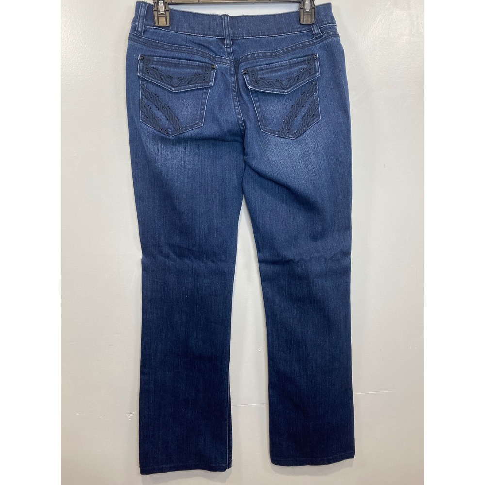 White House Black‎ Market Denim Jeans Embellished Pockets Dark Wash Size 4R